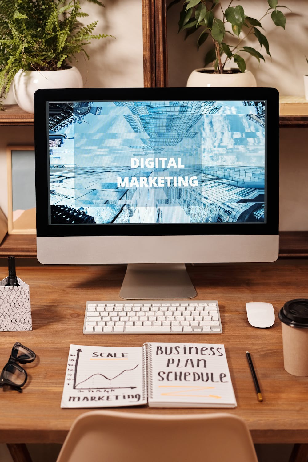digital marketing on laptop
